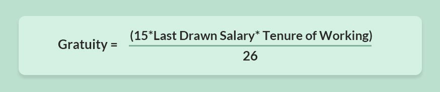 Gratuity formula for employees covered under the act